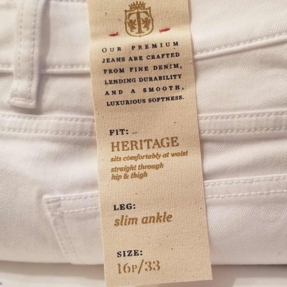 Talbots Heritage white slim ankle Jeans size 16P - Picture 7 of 8